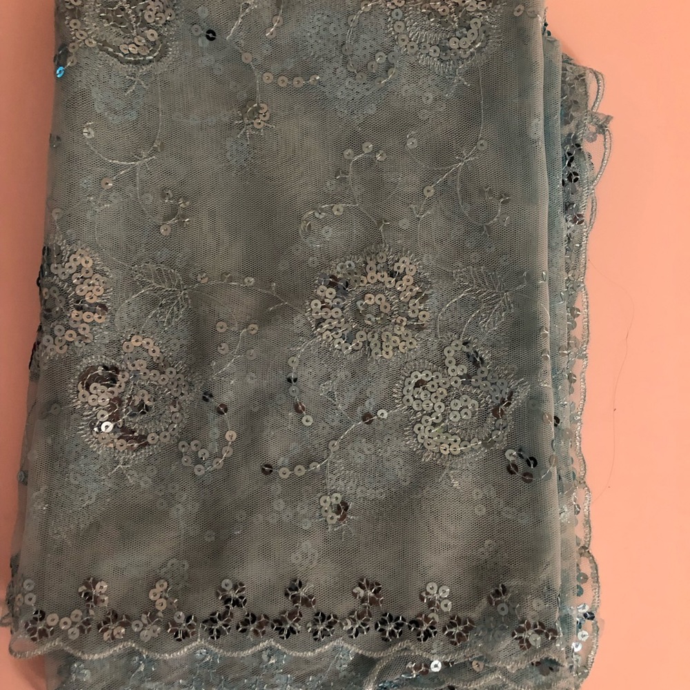 Teal Sequin Shawl